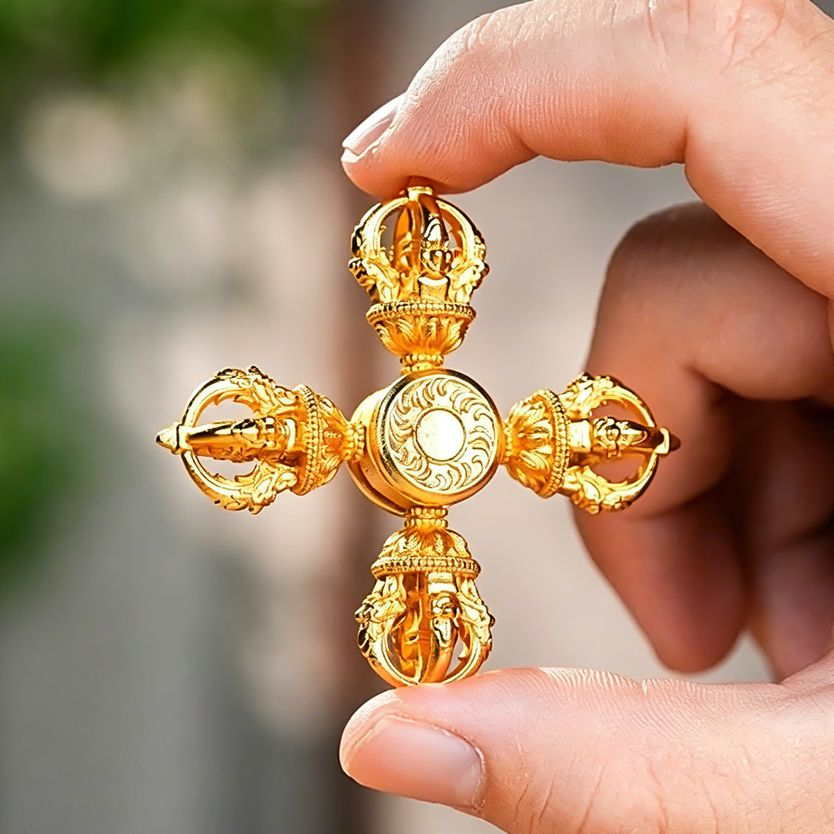 Daipithy | Pithy Mythology Artifact -Golden Whirling Wheel Pendant