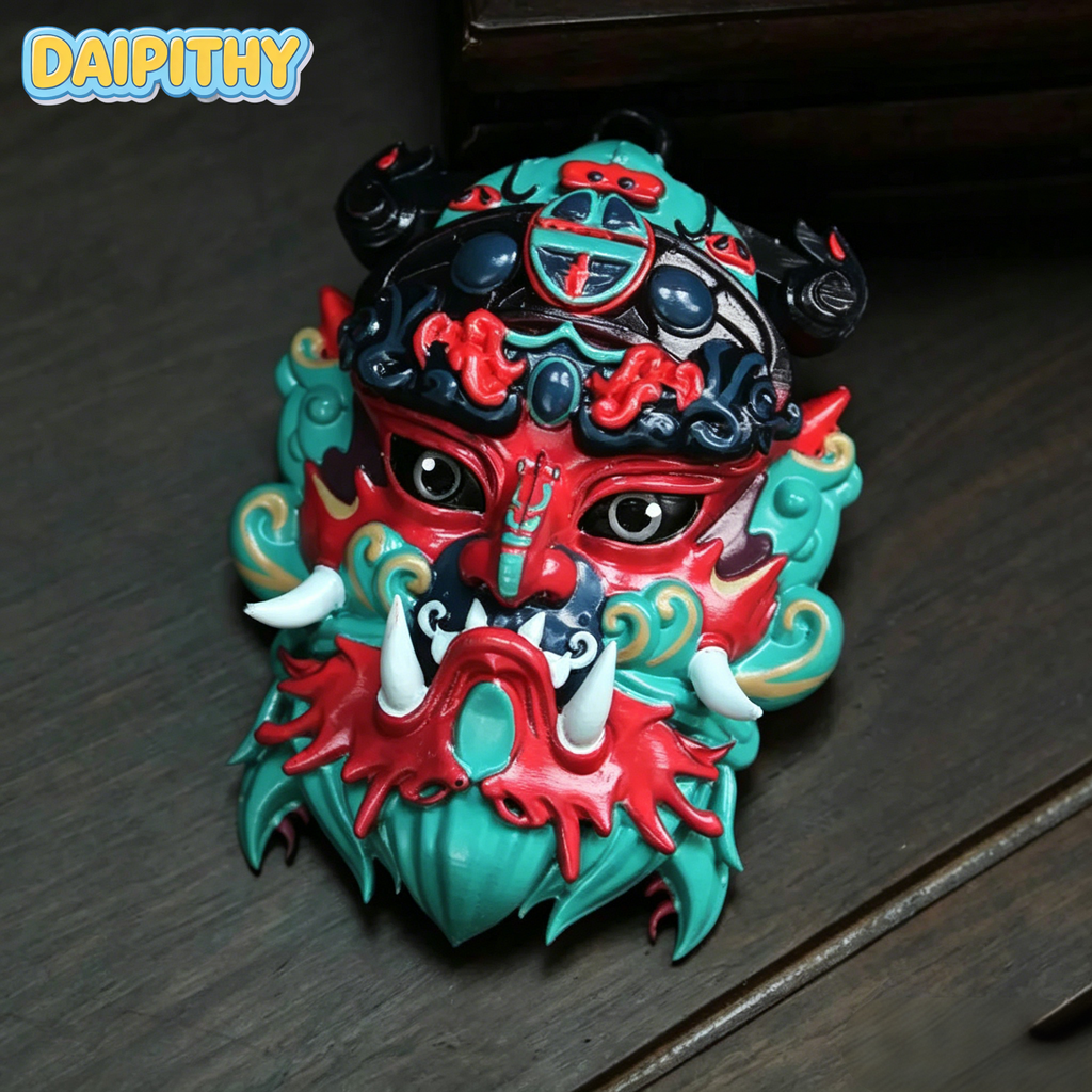 Wood Spirit Visage · Daipithy Lacquer Chest Pendant