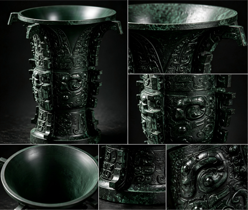 Ancient He Zun Bronze Vessel – Lost-Wax Cast Chinese Collectible Art