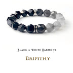 Dai Era - Light Series Black & White Agate Silver Bracelet
