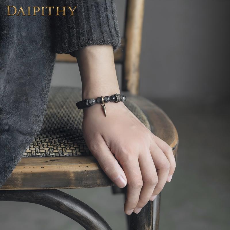 Dark Series Black Hair Crystal & Ebony Bracelet
