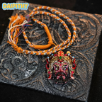 Courage Warden Spirit Visage Pure Copper Lacquer Pendant