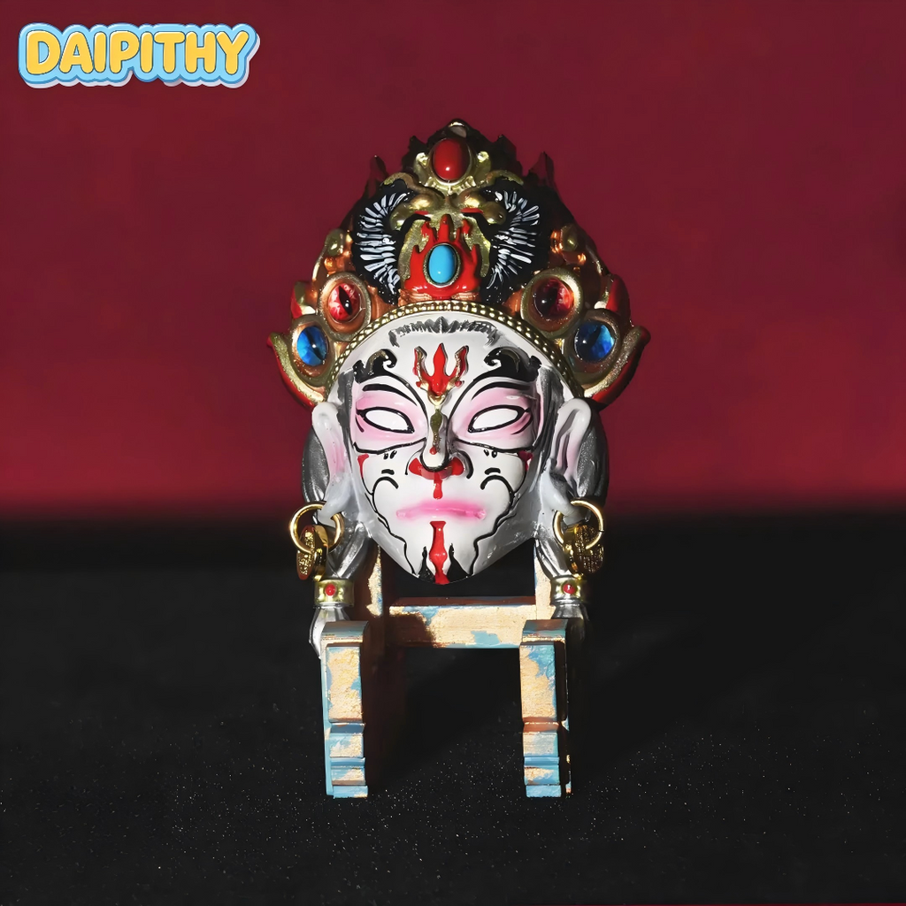 Harmony Guardian Spirit Visage Pure Copper Lacquer Pendant