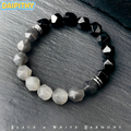 Dai Era - Light Series Black & White Agate Silver Bracelet