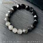 Dai Era - Light Series Black & White Agate Silver Bracelet