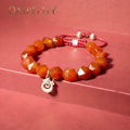 Dai Era - Fire Series Red Agate Silver Bracelet