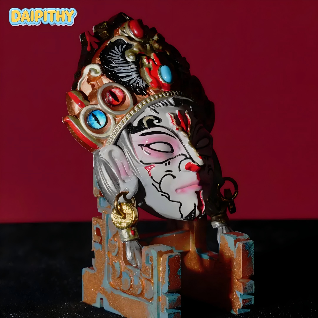 Harmony Guardian Spirit Visage Pure Copper Lacquer Pendant