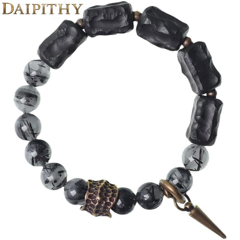 Dark Series Black Hair Crystal & Ebony Bracelet