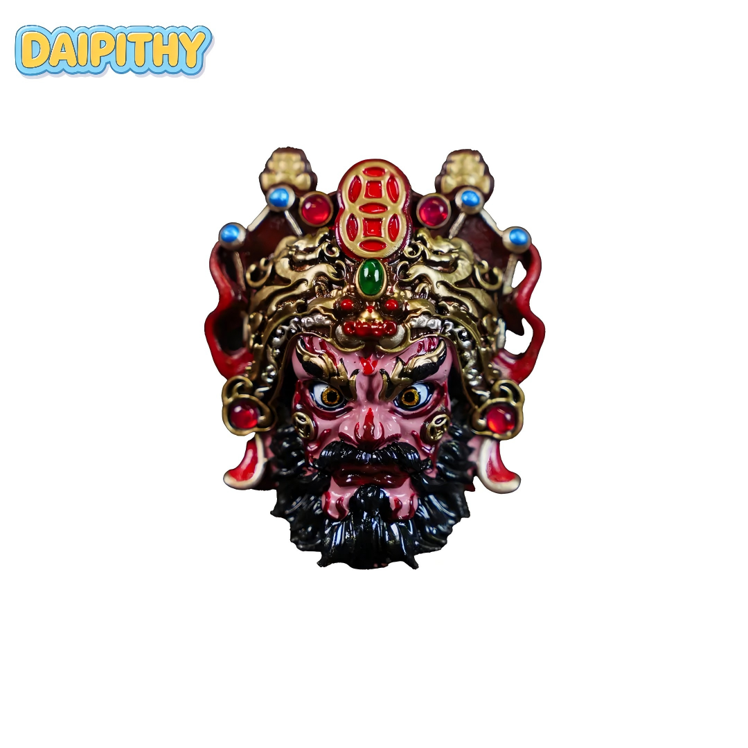 Courage Warden Spirit Visage Pure Copper Lacquer Pendant