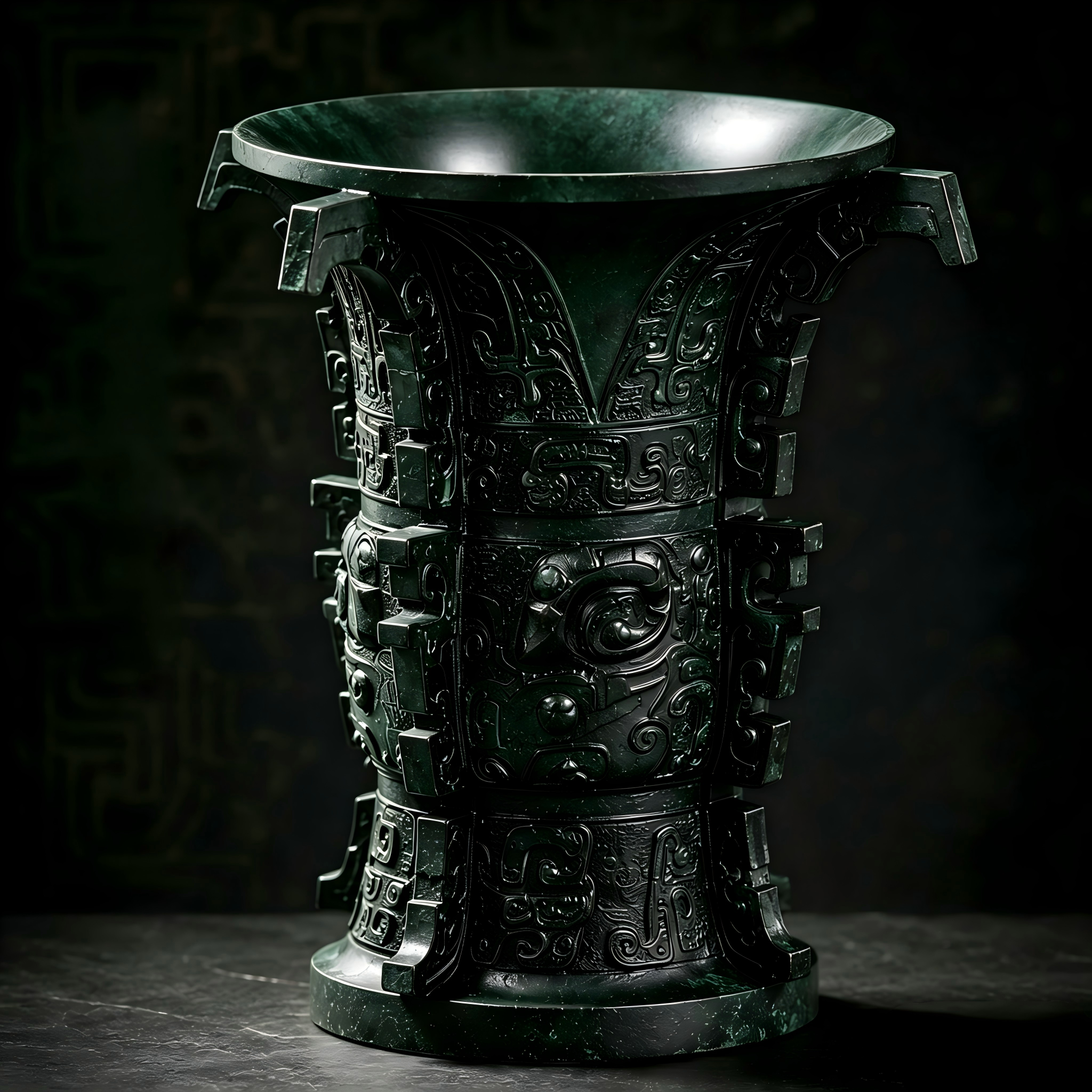 Ancient He Zun Bronze Vessel – Lost-Wax Cast Chinese Collectible Art