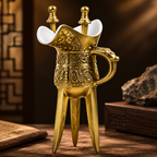 Ancient Chinese Bronze Wine Vessel – Erlitou Inspired Lost-Wax Casting Craftsmanship with Porcelain Inner Liner