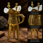 Ancient Chinese Bronze Wine Vessel – Erlitou Inspired Lost-Wax Casting Craftsmanship with Porcelain Inner Liner