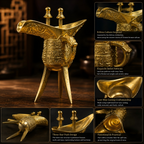 Erlitou Three-Star Bronze Vessel | Handcrafted Lost-Wax Casting Art Piece