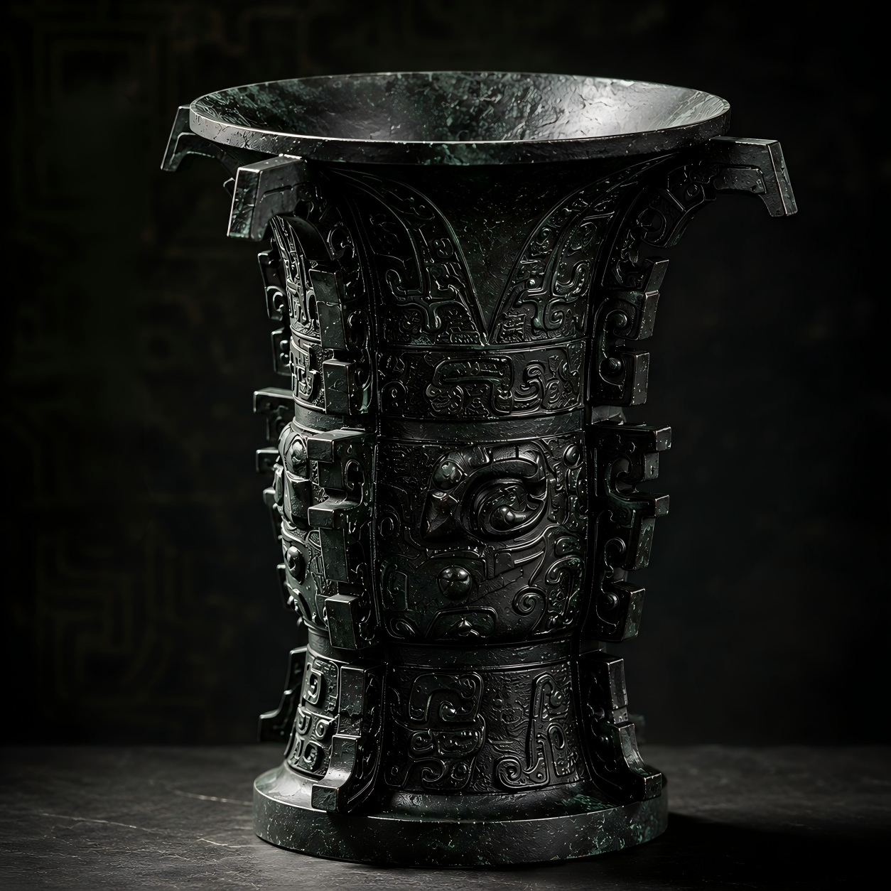 Ancient He Zun Bronze Vessel – Lost-Wax Cast Chinese Collectible Art