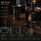 Ancient He Zun Bronze Vessel – Lost-Wax Cast Chinese Collectible Art