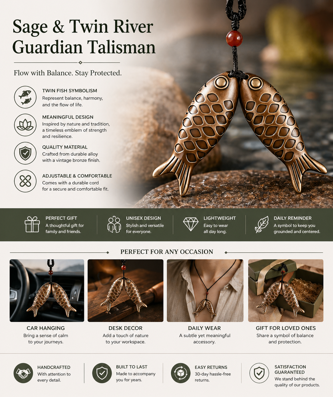 Daipithy | Pithy Mythology Artifact -Sage & Twin River Guardian Talisman