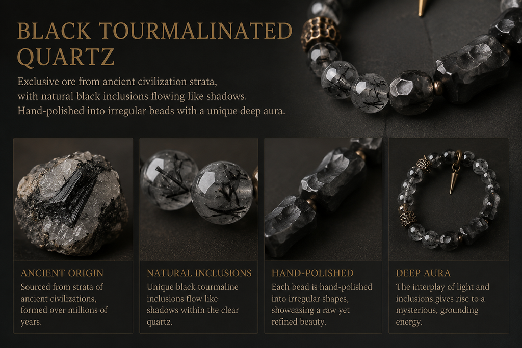 Dark Series Black Hair Crystal & Ebony Bracelet