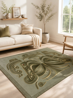The Sacred Mask of Sanxingdui – Ancient Chinese Bronze Civilization Art Rug, Mythical Totem Carpet Inspired by Shu Dynasty Culture