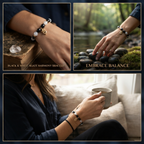Dai Era - Light Series Black & White Agate Silver Bracelet