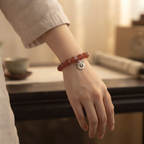 Dai Era - Fire Series Red Agate Silver Bracelet