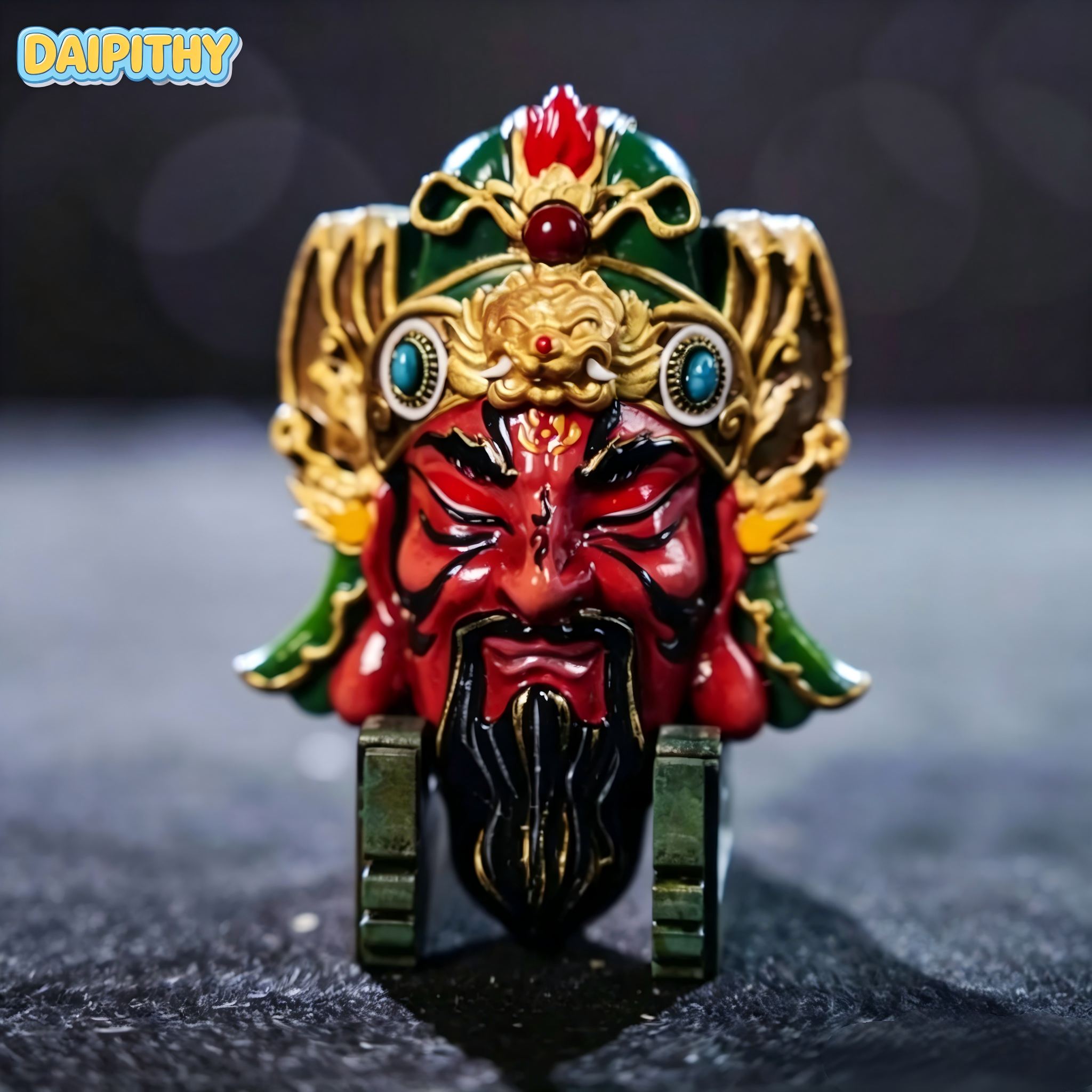 Honor Keeper Spirit Visage Pure Copper Lacquer Pendant
