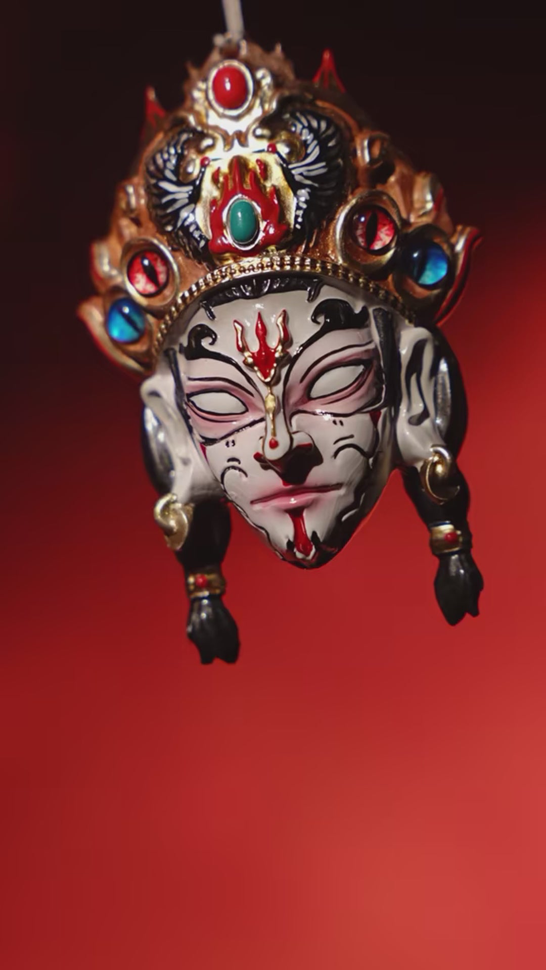 Harmony Guardian Spirit Visage Pure Copper Lacquer Pendant