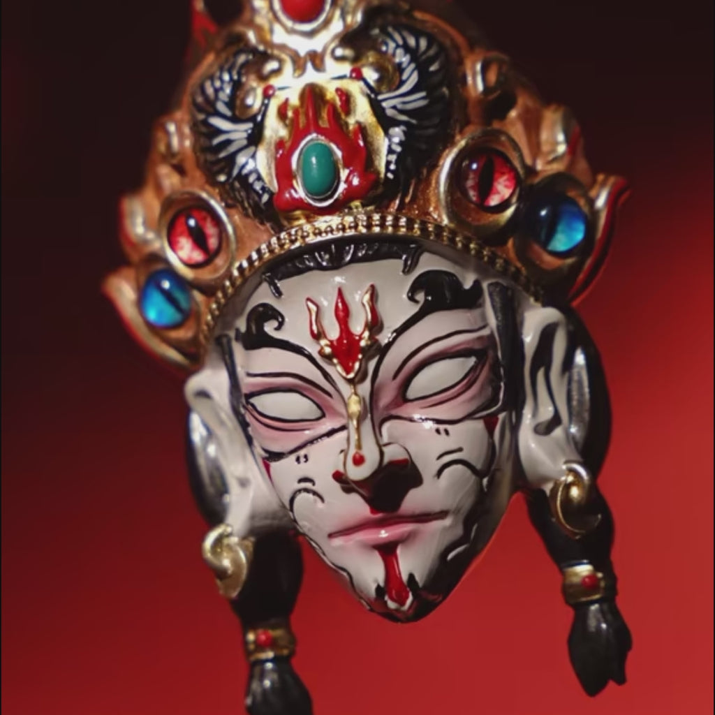 Harmony Guardian Spirit Visage Pure Copper Lacquer Pendant