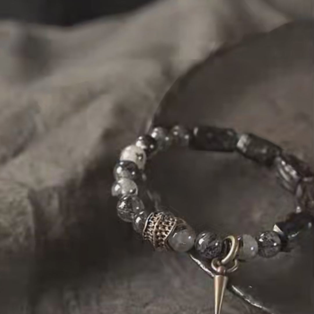 Dark Series Black Hair Crystal & Ebony Bracelet