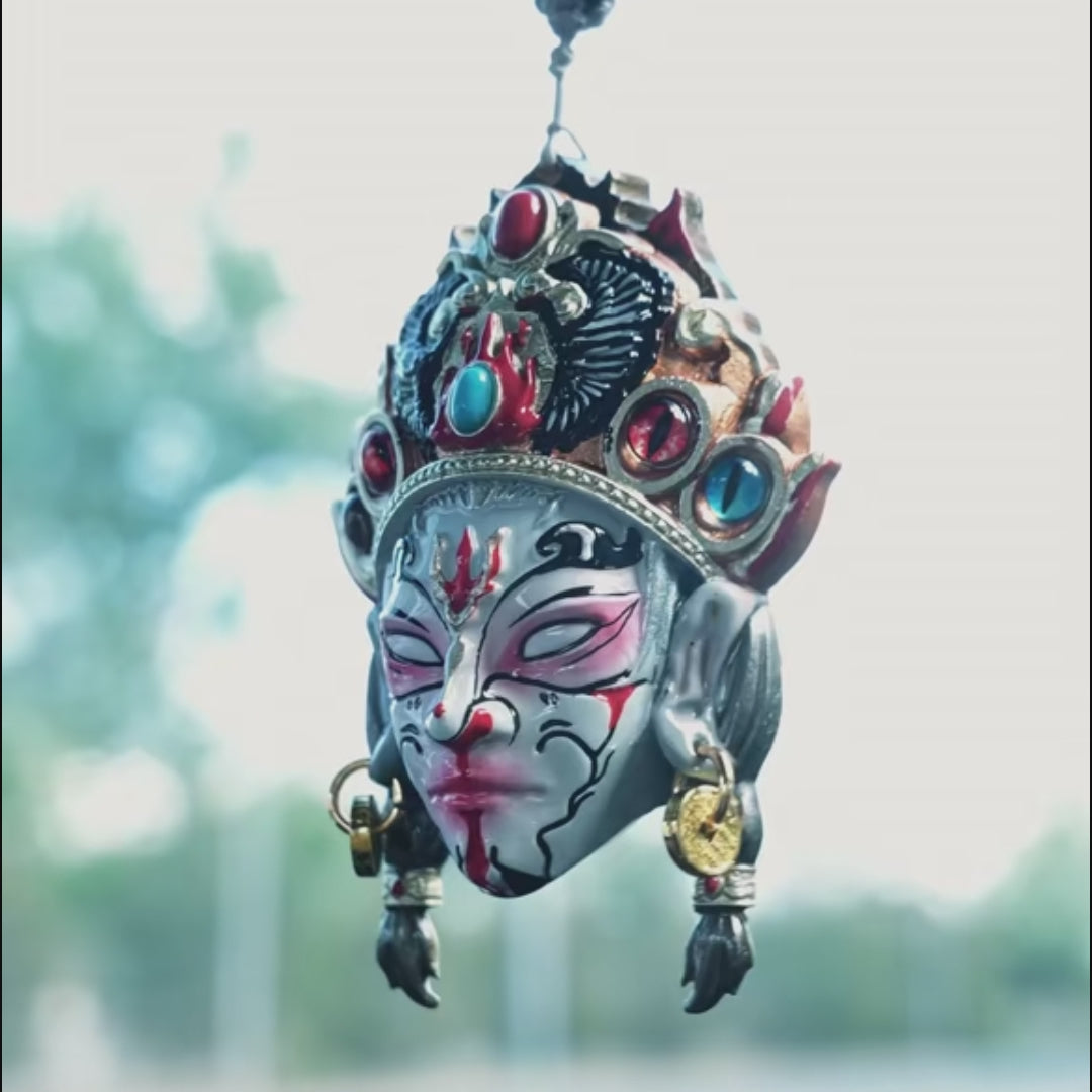 Harmony Guardian Spirit Visage Pure Copper Lacquer Pendant
