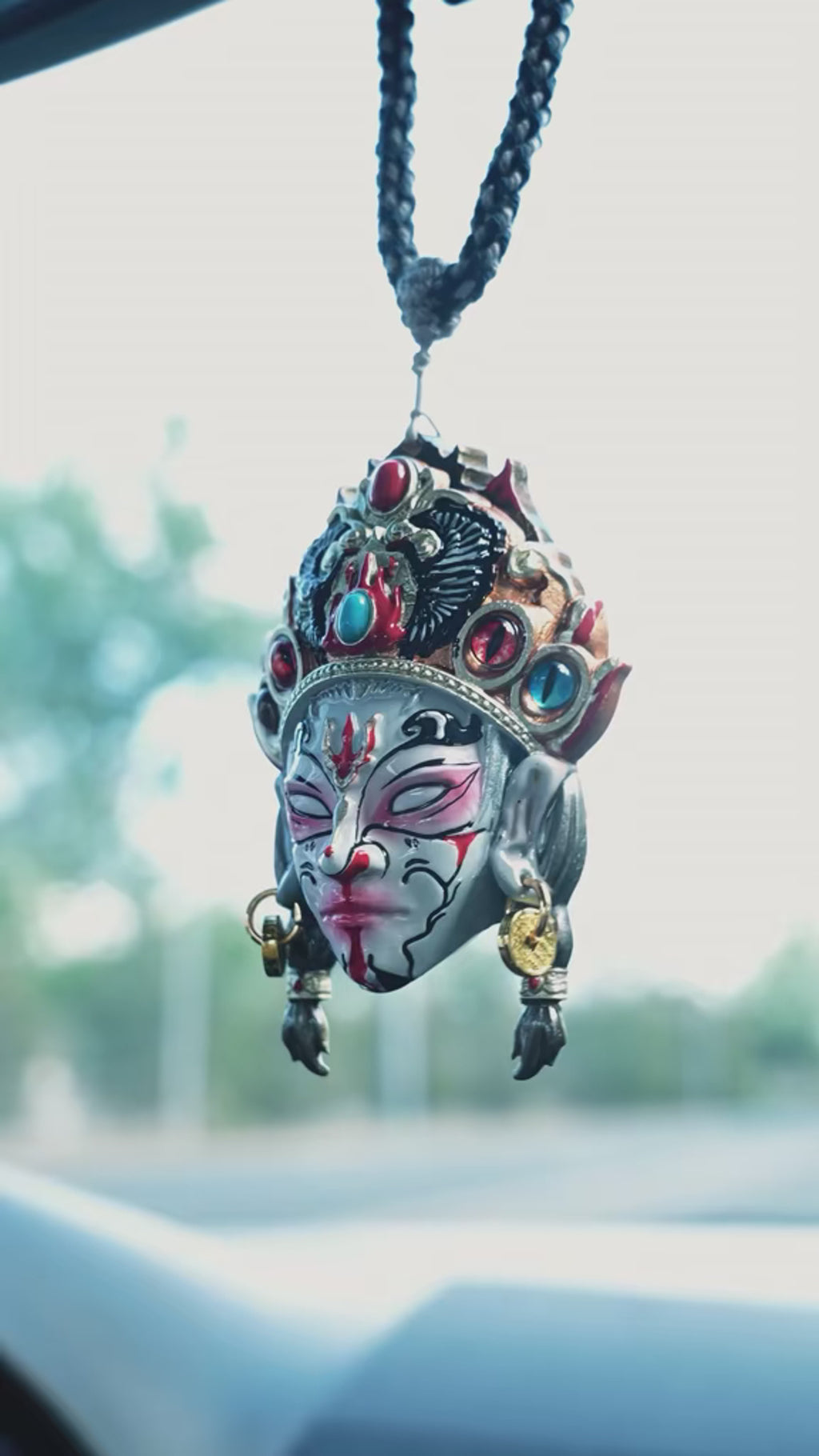 Harmony Guardian Spirit Visage Pure Copper Lacquer Pendant